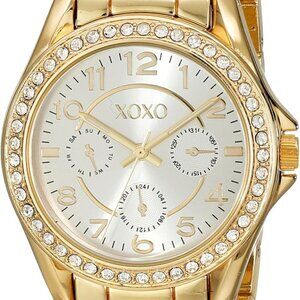 XOXO Women's Rhinestone-Accented Gold-Tone Watch